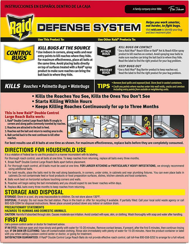 Raid Double Control, Cebos De Cucaracha Grandes 0.70 Onzas (