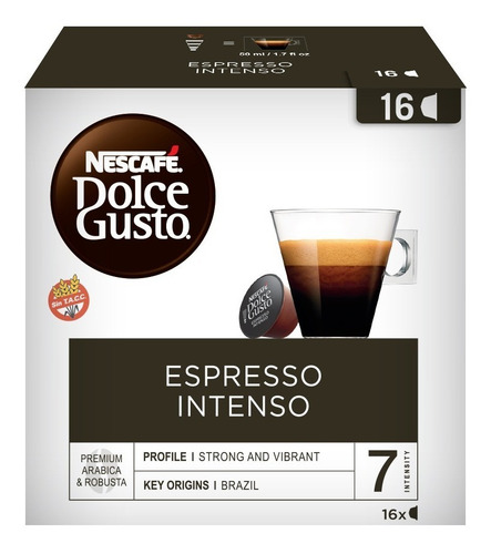 Capsulas Nescafé Dolce Gusto espresso intenso 16 unidades