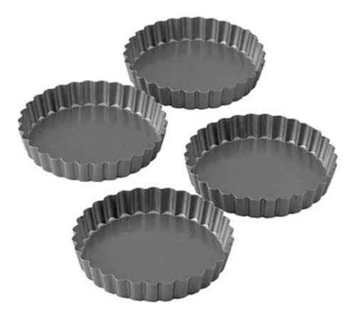 Imagen 2 de 8 de Set Mini Tarteletas 4 Unid. Antiadherente 12 Cm. Negro Ilko