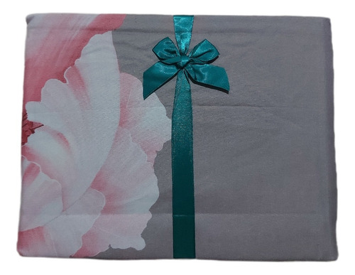 Juego Sábanas Bouquetex Amer 1 1/2 Plaza Twin 1500 Percale Gris Floreado
