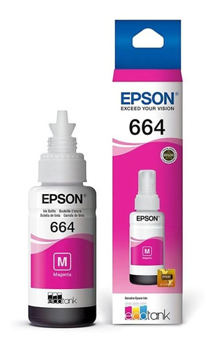 Botella De Tinta Epson Original 664 Color Magenta 