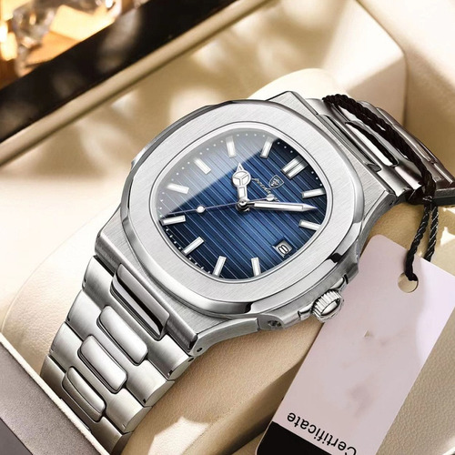 Reloj Poedagar Square Luminous Para Hombres De Negocios