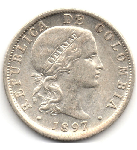 10 Centavos 1897 Bogotá Plata