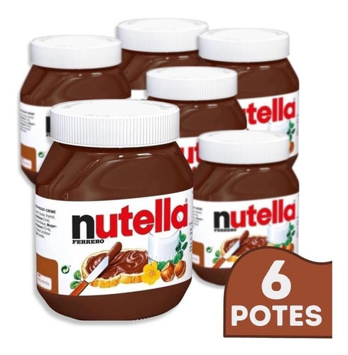 Kit 6 Unidades Creme De Avelã Nutella 650gr