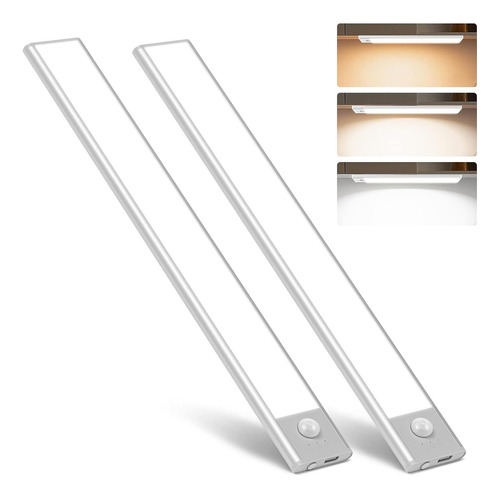 Pack 2 Luces Led Barra Con Sensor Movimiento Closet Cocina