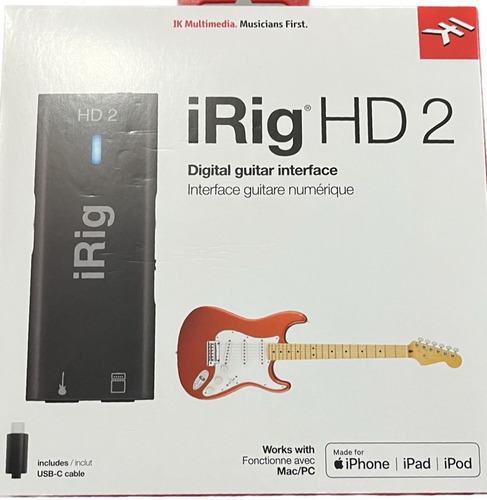 Irig Hd 2 Interfaz De Guitarra Para Telefonos Y Tablets 