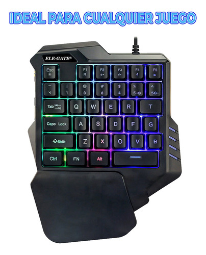 Kit Gamer 5 En 1 Bluetooth Para Celular Android Ele-gate Mouse Negro Teclado Negro Ele-Gate GM.GM2.P