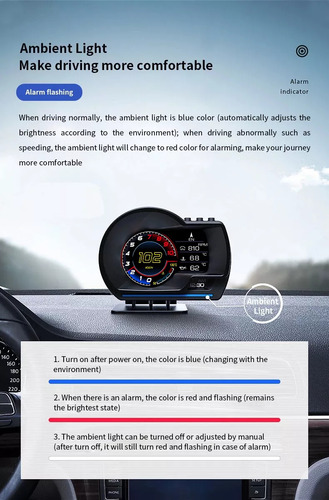 Velocímetro Hud P6 De Doble Sistema Obd&gps Smart Gauge