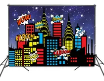 Comprar . Fondo De Cumpleaños De Niños Superhéroe Decoración De