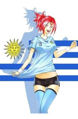 Lámina 45 X 30 Cm. - Anime Futbol Arriba Uruguay Soy Celeste