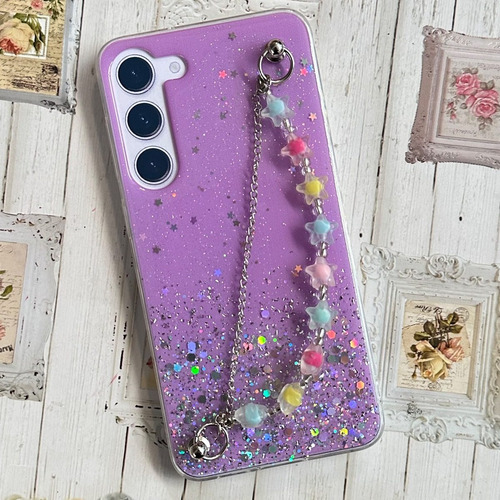 Funda Brillito+cadena Estrellitas Para Samsung S23 Comun