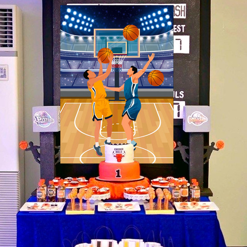Pegatinas De Juego Para Fiesta Niños Con Balón De Baloncesto InBoxxarty