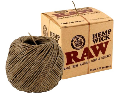 Raw Rolling Papers Hemp Wick - Mecha 76 Metros Para Velas