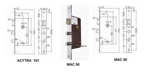 Cerradura Mac 50 Especial 2 Pernos 8 Bloq