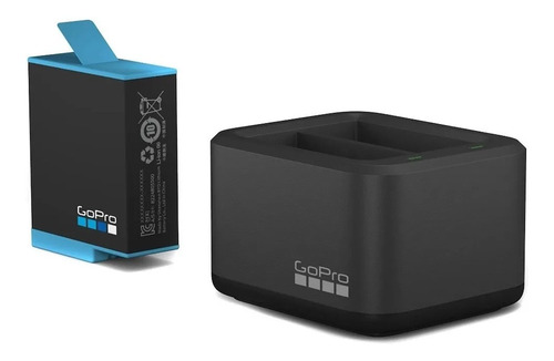 Imagen 1 de 5 de Cargador De Bateria Doble Gopro + Bateria Para Hero 9 Black