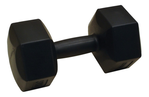 Mancuerna Hexagonal Pvc 5 Kg Pesa Rellena Get Fit! Color Negro