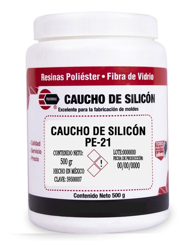 Caucho De Silicón Pe-21 500g Para Moldes Y Resina Poliéster