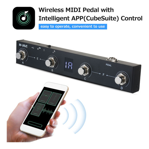 Controlador De Pedal Midi Wireless Bt Chocolate