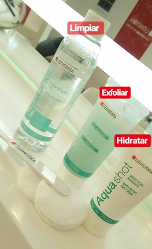Imagen 7 de 10 de Aquashot Locion + Crema + Exfoliante Lidherma
