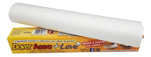 Papel Antiaderente Dover Assa+leve Cozinhar Rolo 30cm X 3m 4
