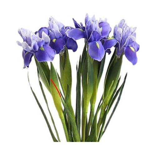 Flores De Iris Artificiales, 6 Pzas. Tallos Largos De T...