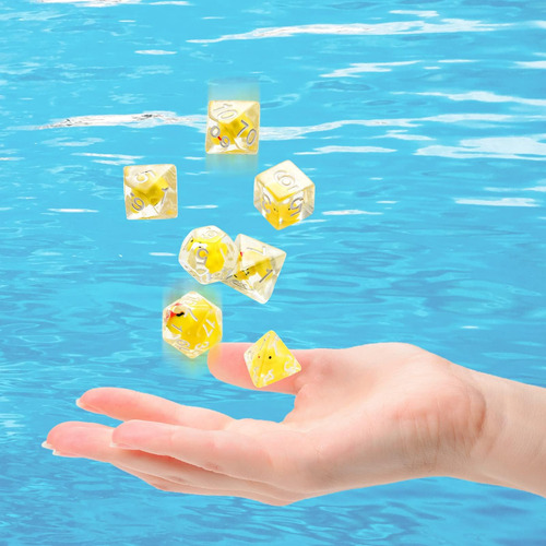 Kathfly 14 Dados De Patos De Goma, Juego De Dados Poliédrico