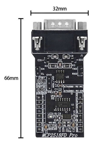 Transceptor Mcp2518fd, Módulo Spi A Canfd, Módulo Ata6560