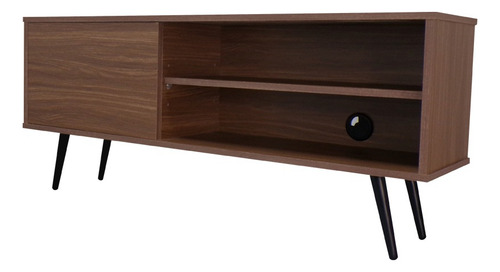 Mueble Para Tv Decomobil Credenza Con Pasacables Color Nogal neo
