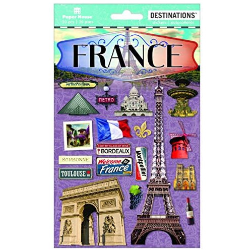 Pegatinas 2d De Viaje Por Francia, Paquete De 3