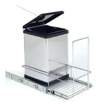 Comprar Portaresiduos 2002 Fark Puerta Acero Inox Negro Canasto Auto Color Plateado