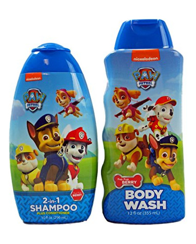 Paw Patrol 2 En 1 Paquete De Lavado De Champú Y Cuerpo