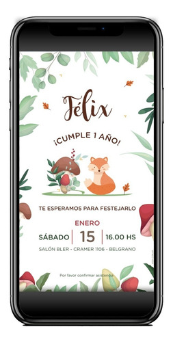 Invitación Digital Infantil Para Enviar Por Whatsapp