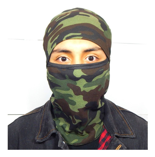 Imagen 2 de 5 de Mascara Tactica Balaclava Frio Moto Gorro Tactica Bosque