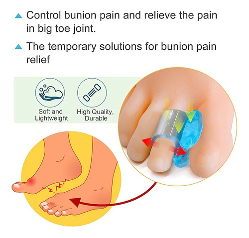 Par Separador De Dedo De Silicona Corrector De Pulgar Hallux