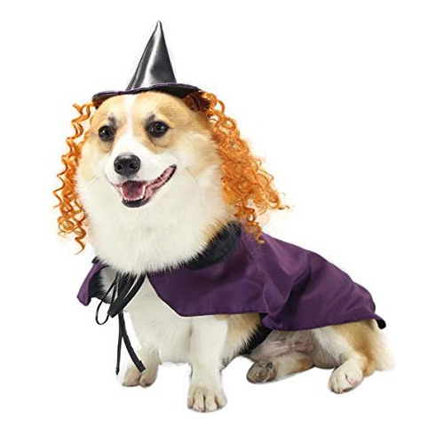 Halloween Perros Trajes Asistente Capa Sombrero Traje D...