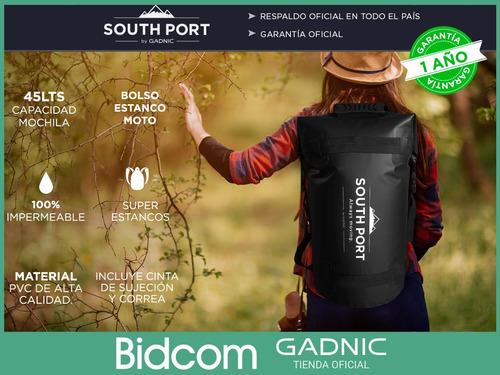 Imagen 2 de 10 de Bolso Estanco Impermeable Moto 45 Litros Deportes Acuaticos