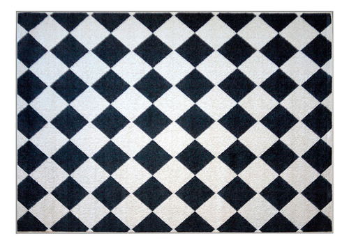 Alfombra Carpeta Visdom Gama Negro Y Natural 160x235 Moderna Ancho 1.6 M Diseño De La Tela Damero Largo 2.35 M