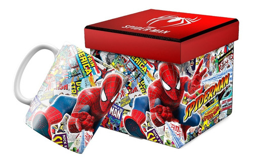 Taza Spider Man Regalo Personalizado Caja De Madera Decorada