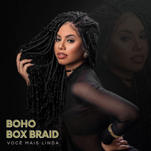 Trenzas de ganchillo Boho Box, pelo rizado, 300 g, 65 cm, más aguja, color T1B/27, negro/miel