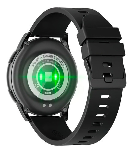 Smartwatch Kieslect K10 1.32" caja 45.7mm de metal negra, malla negra de silicona