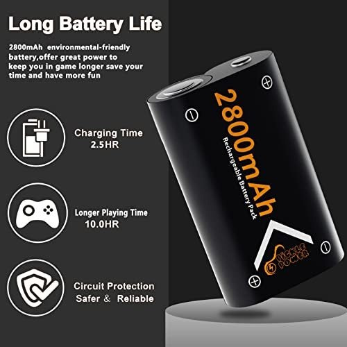 Imagen 2 de 7 de 2 Baterias 2800mah Para Xbox One X S Elite +cargador Usb