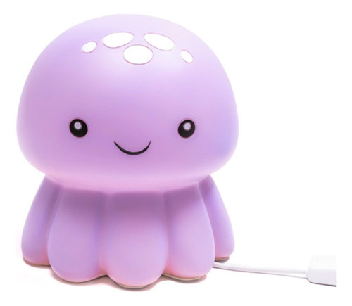 Lámpara Velador Luz De Noche Infantil Usb Medusa Meduza Color de la estructura Violeta Color de la pantalla Violeta