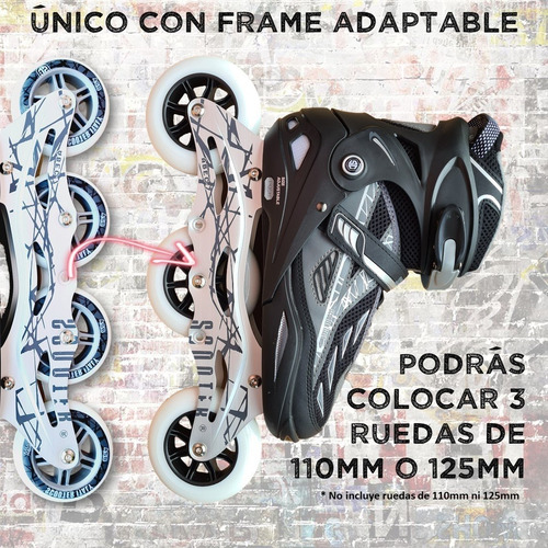 Rollers Profesionales Extensible Scooter Italy Aluminio Nero