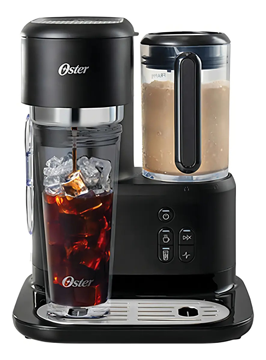 Oster Cafetera para Frappé, con Licuadora con 3 Funcionalidades, Negra, BVSTDC03B