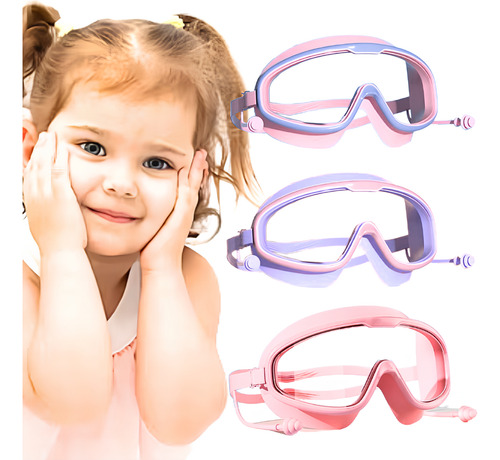 Óculos Natação Uv Protetor Auricular Acoplado Infantil