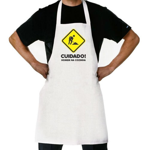 Cuidado! Homem Na Cozinha - Avental Unissex Humor Oxford