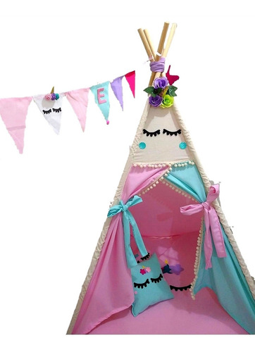 Teepee Tipi Casita Niña Tienda Juegos Unicornio Grande 