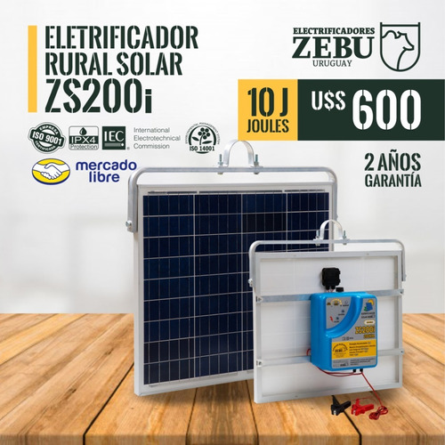 Electrificador Solar Zebu Zs200i 10joules-incluye Pararrayos