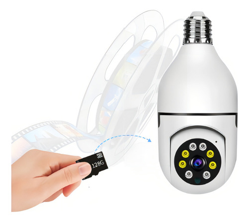 Câmera Ip Inteligente Wifi E Espiã Lâmpada Visão Noturna Cor
