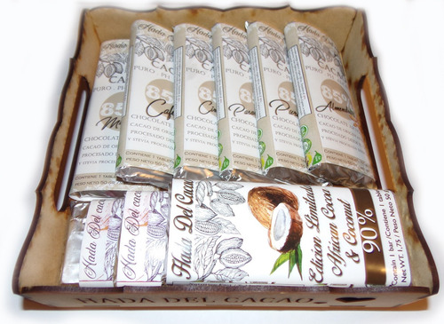 6 U. Chocolate 85% Cacao Puro Sin Azucar Stevia Keto Vegano